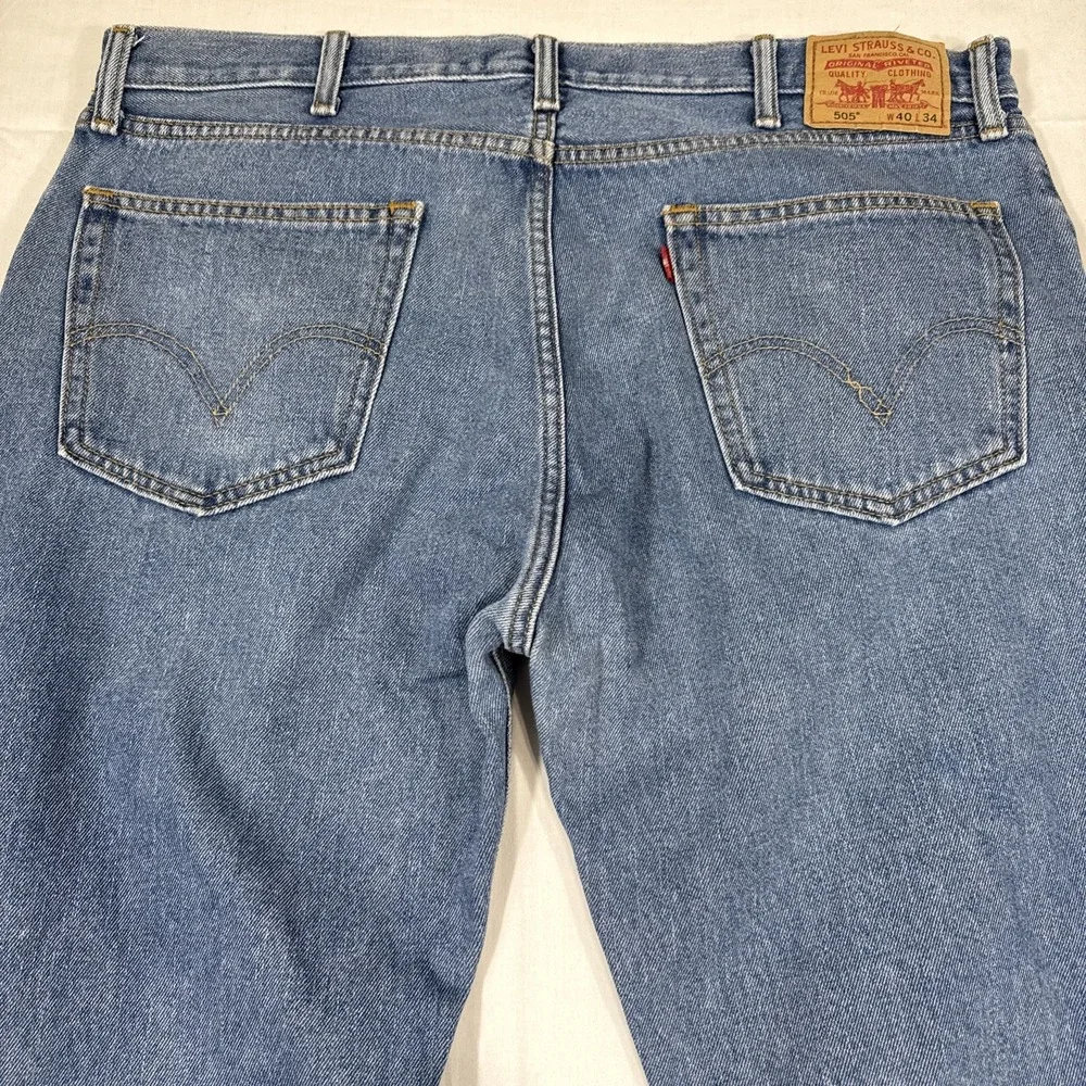 JEANS STRAIGHT LEG Levi's 505 Men's 40X34 Blue Medium Wash